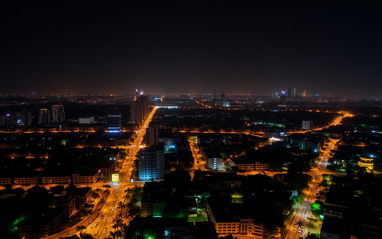 Gurgaon night skyline near IFFCO Chowk