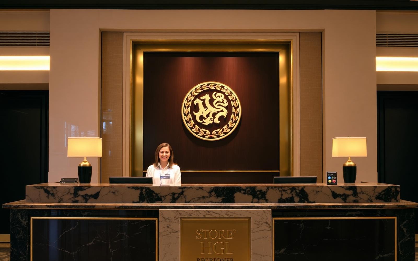 Front desk with attendant